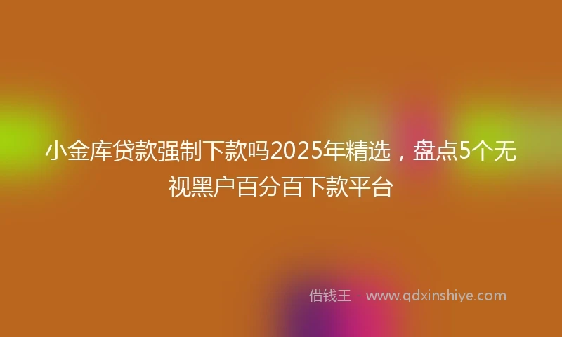 小金库贷款强制下款吗2025年精选，盘点5个无视黑户百分百下款平台