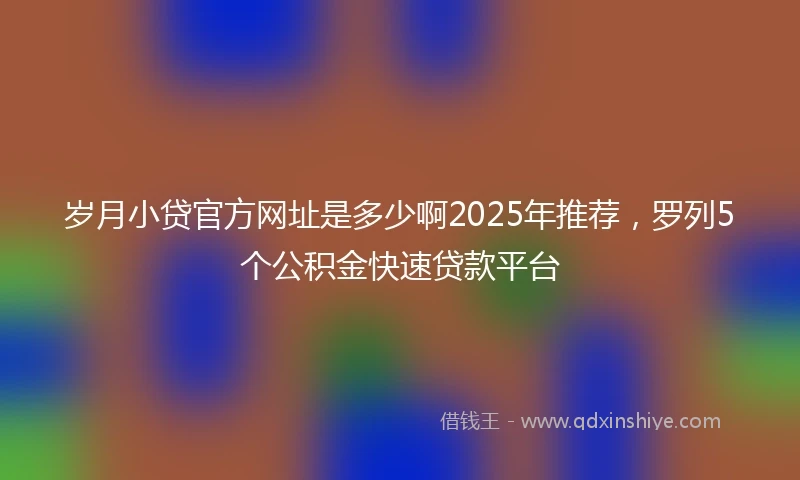 岁月小贷官方网址是多少啊2025年推荐，罗列5个公积金快速贷款平台