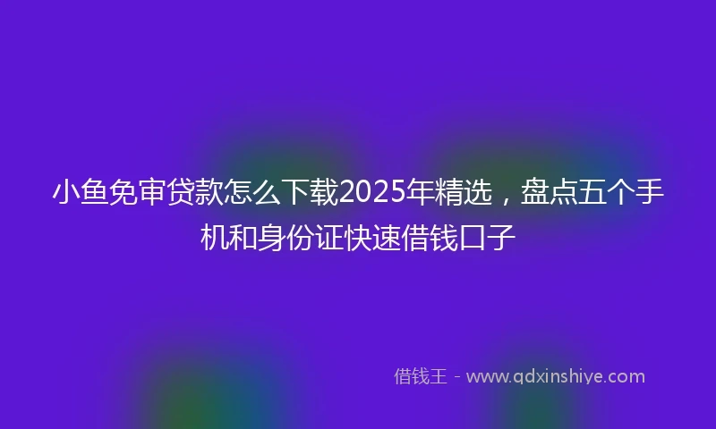 小鱼免审贷款怎么下载2025年精选，盘点五个手机和身份证快速借钱口子