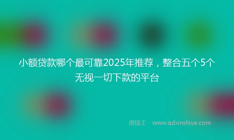 小额贷款哪个最可靠2025年推荐，整合五个5个无视一切下款的平台