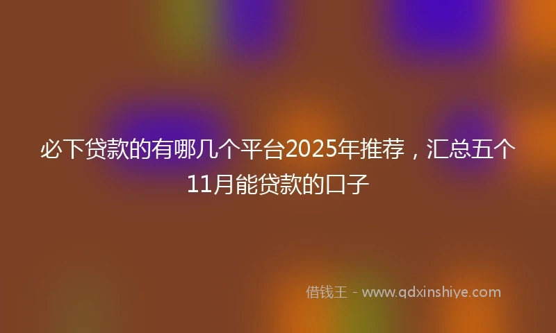 必下贷款的有哪几个平台2025年推荐，汇总五个11月能贷款的口子