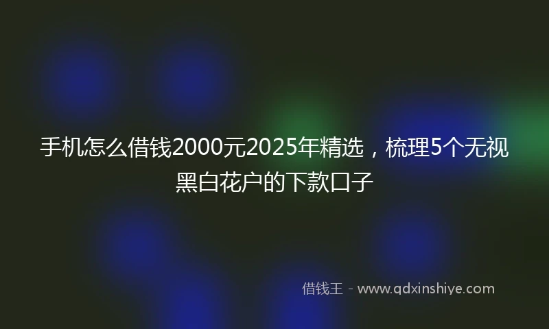 手机怎么借钱2000元2025年精选，梳理5个无视黑白花户的下款口子