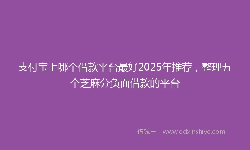 支付宝上哪个借款平台最好2025年推荐，整理五个芝麻分负面借款的平台