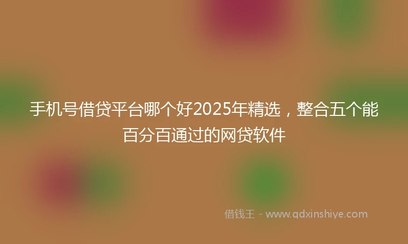 手机号借贷平台哪个好2025年精选，整合五个能百分百通过的网贷软件