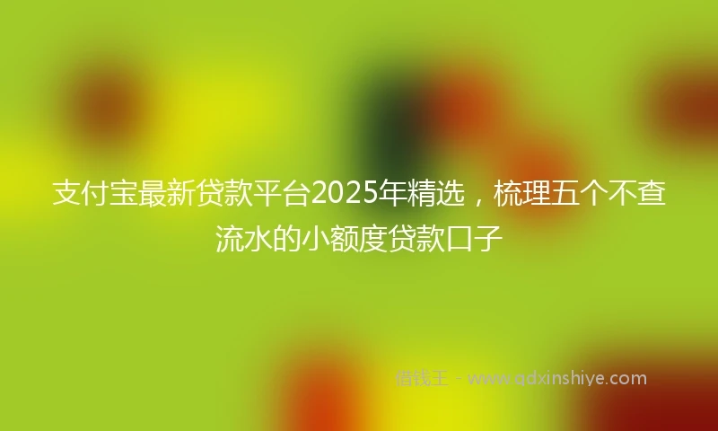 支付宝最新贷款平台2025年精选，梳理五个不查流水的小额度贷款口子