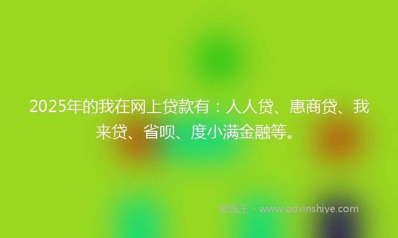 2025年的我在网上贷款有：人人贷、惠商贷、我来贷、省呗、度小满金融等。