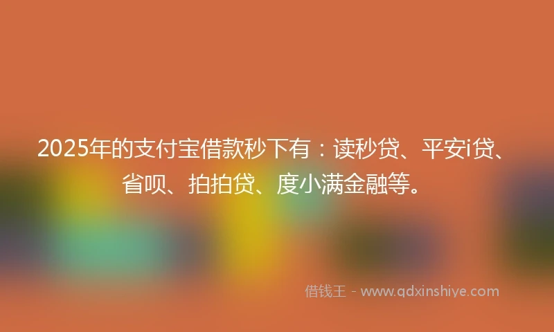 2025年的支付宝借款秒下有：读秒贷、平安i贷、省呗、拍拍贷、度小满金融等。