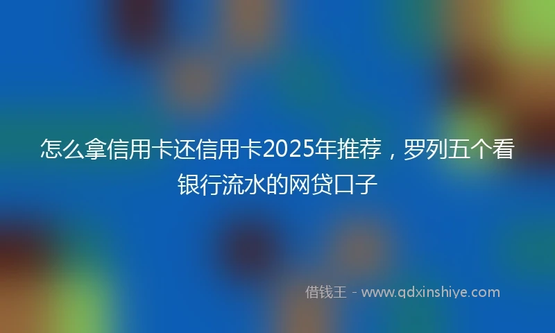 怎么拿信用卡还信用卡2025年推荐，罗列五个看银行流水的网贷口子