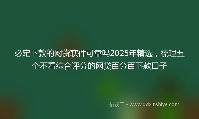 必定下款的网贷软件可靠吗2025年精选，梳理五个不看综合评分的网贷百分百下款口子