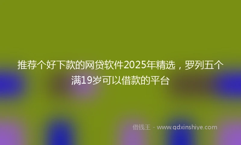推荐个好下款的网贷软件2025年精选，罗列五个满19岁可以借款的平台