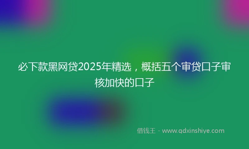 必下款黑网贷2025年精选，概括五个审贷口子审核加快的口子