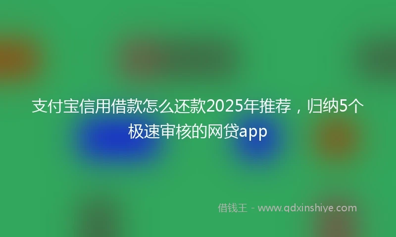 支付宝信用借款怎么还款2025年推荐，归纳5个极速审核的网贷app