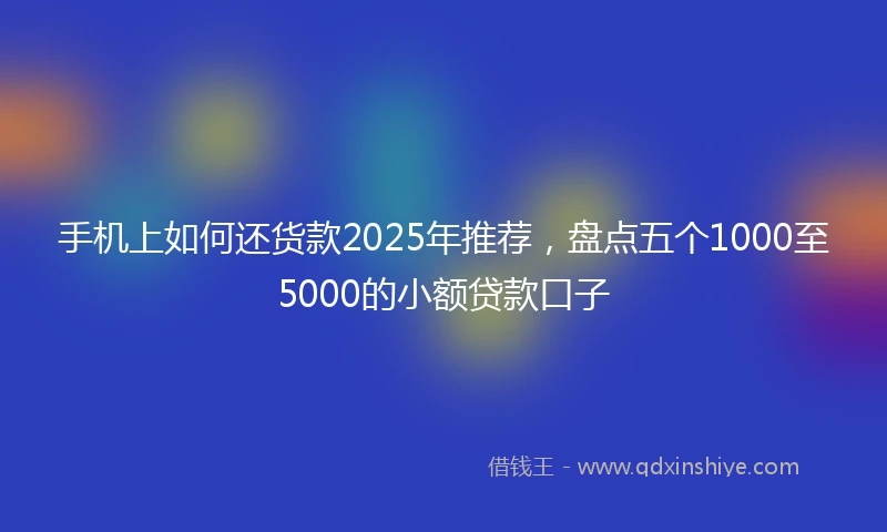手机上如何还货款2025年推荐，盘点五个1000至5000的小额贷款口子