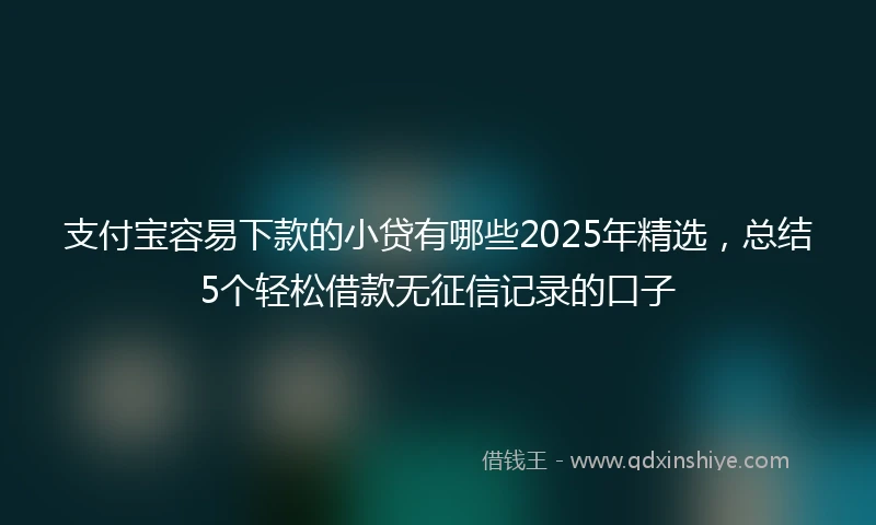 支付宝容易下款的小贷有哪些2025年精选，总结5个轻松借款无征信记录的口子