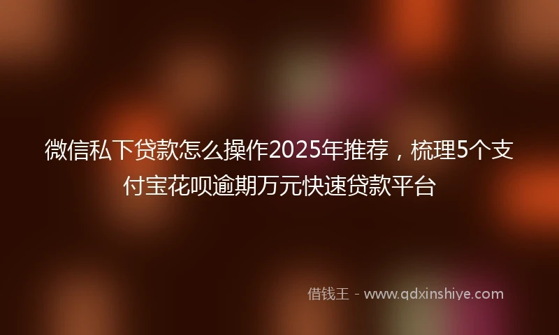 微信私下贷款怎么操作2025年推荐，梳理5个支付宝花呗逾期万元快速贷款平台