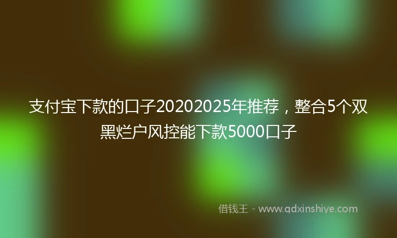 支付宝下款的口子20202025年推荐，整合5个双黑烂户风控能下款5000口子