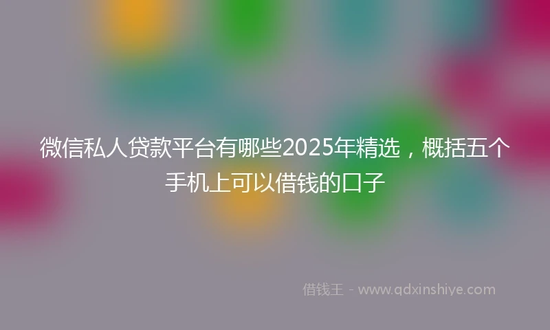 微信私人贷款平台有哪些2025年精选，概括五个手机上可以借钱的口子