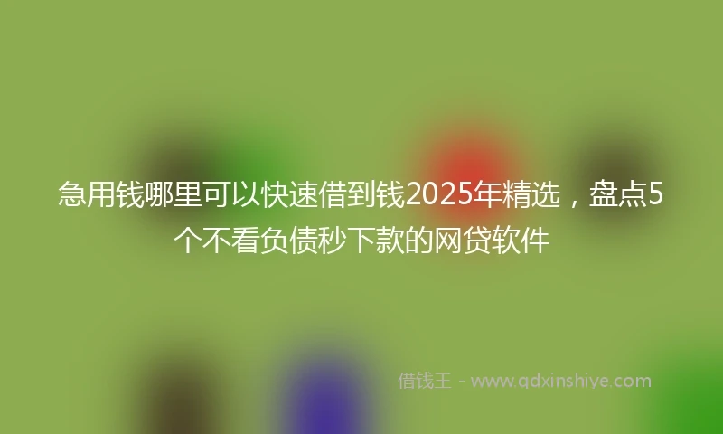 急用钱哪里可以快速借到钱2025年精选，盘点5个不看负债秒下款的网贷软件
