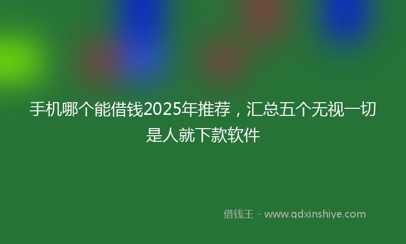 手机哪个能借钱2025年推荐，汇总五个无视一切是人就下款软件