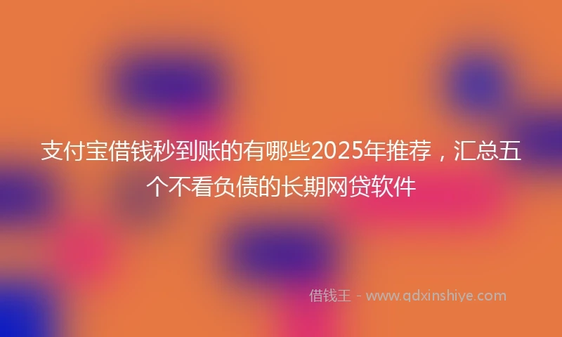 支付宝借钱秒到账的有哪些2025年推荐，汇总五个不看负债的长期网贷软件