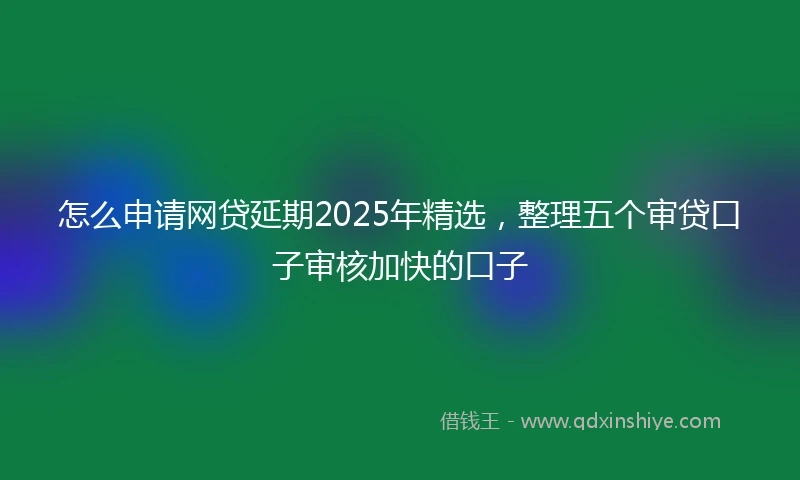 怎么申请网贷延期2025年精选，整理五个审贷口子审核加快的口子