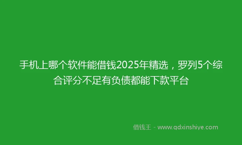 手机上哪个软件能借钱2025年精选，罗列5个综合评分不足有负债都能下款平台