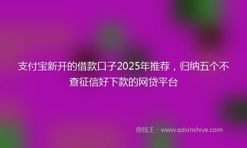 支付宝新开的借款口子2025年推荐，归纳五个不查征信好下款的网贷平台