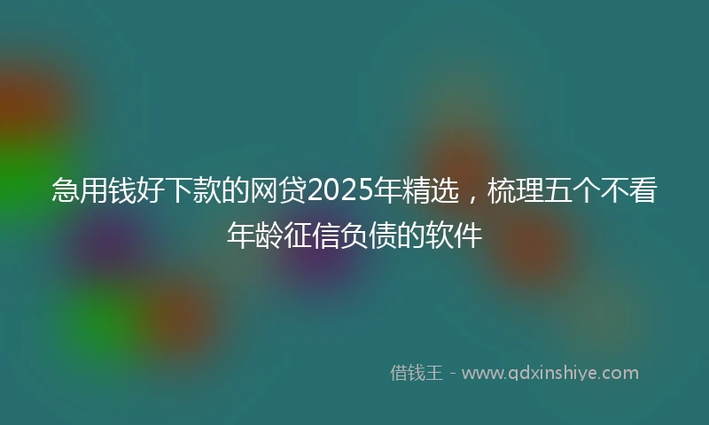 急用钱好下款的网贷2025年精选，梳理五个不看年龄征信负债的软件