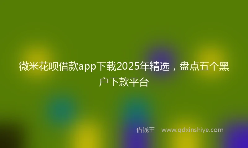 微米花呗借款app下载2025年精选，盘点五个黑户下款平台