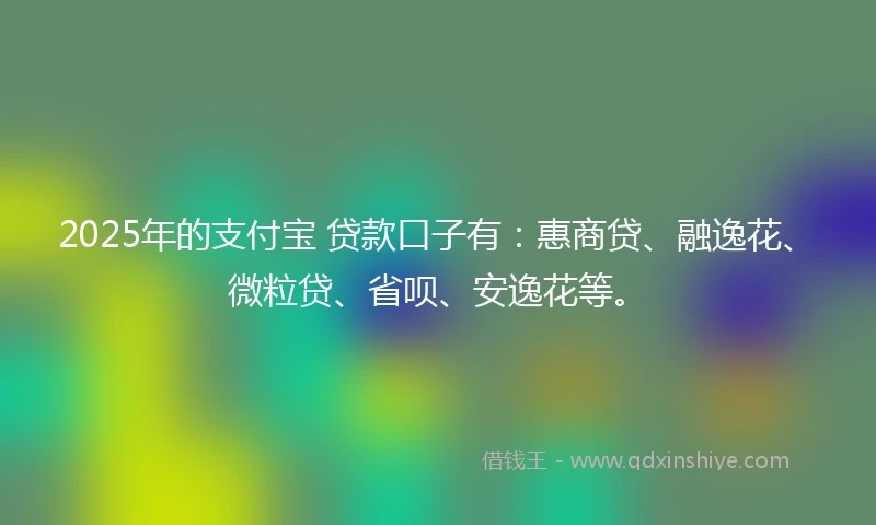 2025年的支付宝 贷款口子有：惠商贷、融逸花、微粒贷、省呗、安逸花等。