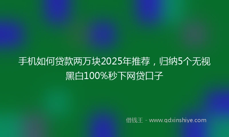 手机如何贷款两万块2025年推荐，归纳5个无视黑白100%秒下网贷口子