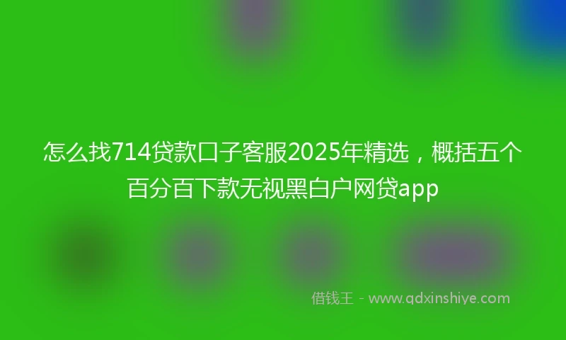 怎么找714贷款口子客服2025年精选，概括五个百分百下款无视黑白户网贷app