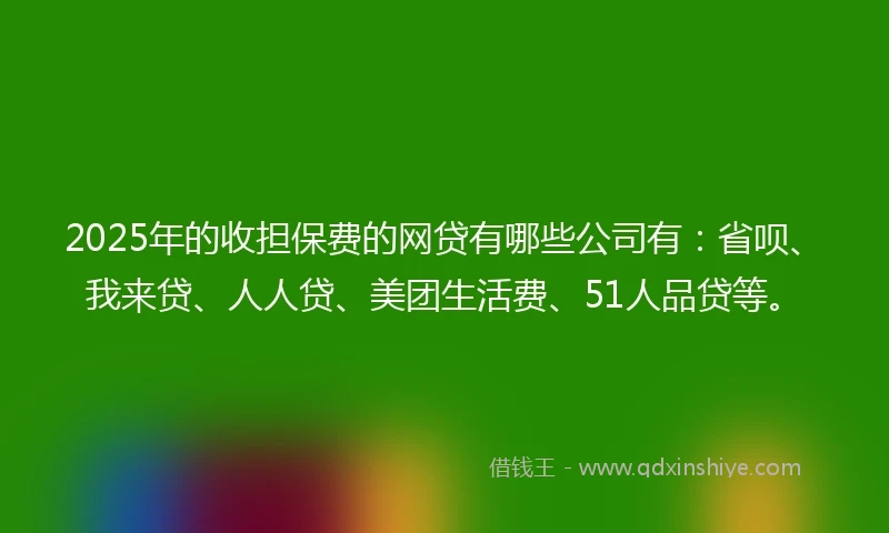 2025年的收担保费的网贷有哪些公司有：省呗、我来贷、人人贷、美团生活费、51人品贷等。