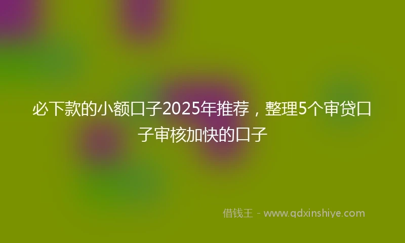 必下款的小额口子2025年推荐，整理5个审贷口子审核加快的口子