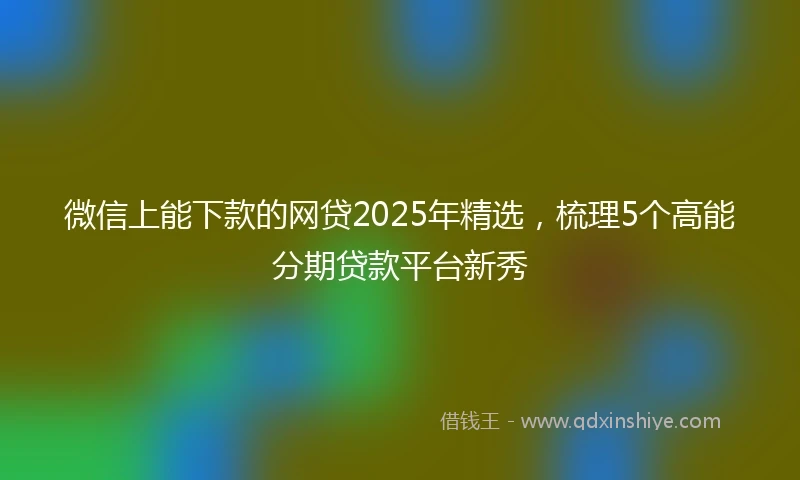 微信上能下款的网贷2025年精选，梳理5个高能分期贷款平台新秀