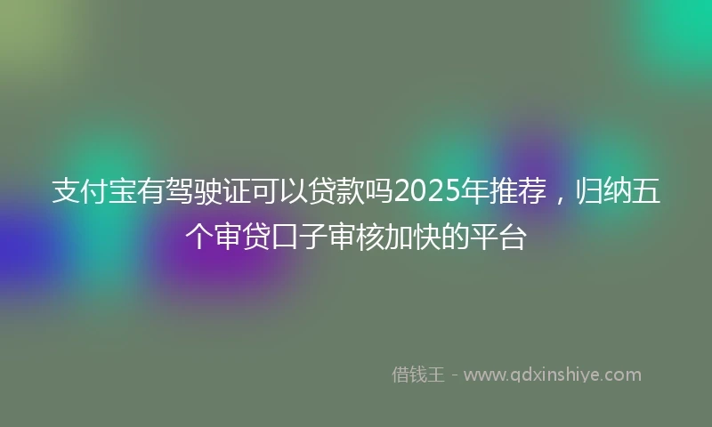 支付宝有驾驶证可以贷款吗2025年推荐，归纳五个审贷口子审核加快的平台