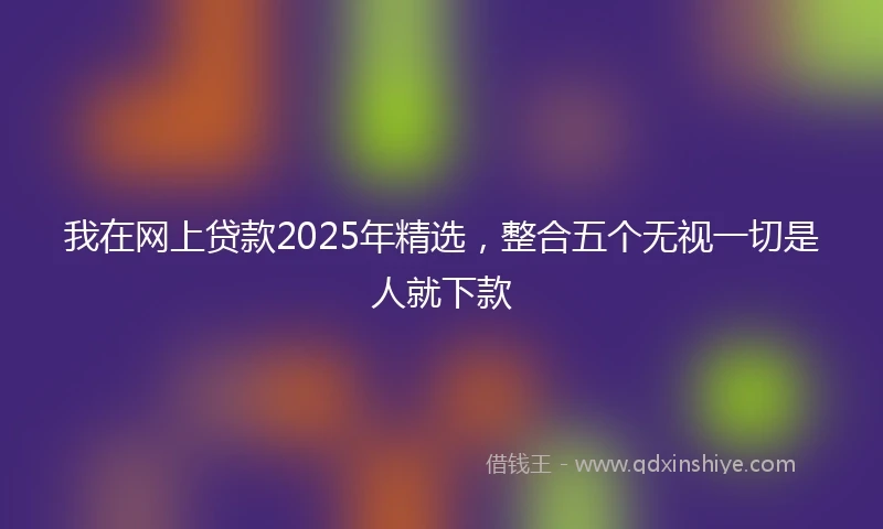 我在网上贷款2025年精选，整合五个无视一切是人就下款