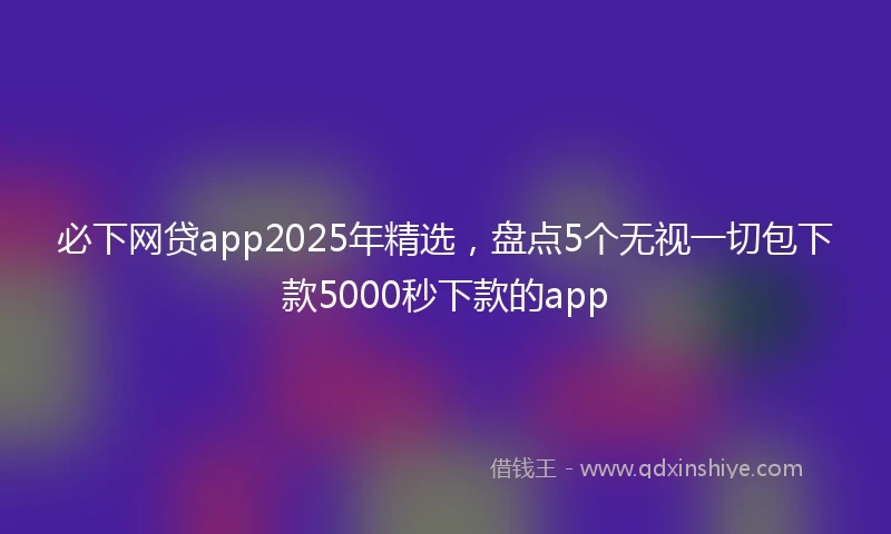 必下网贷app2025年精选，盘点5个无视一切包下款5000秒下款的app