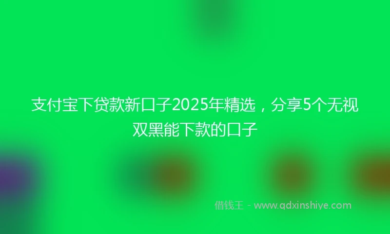 支付宝下贷款新口子2025年精选，分享5个无视双黑能下款的口子