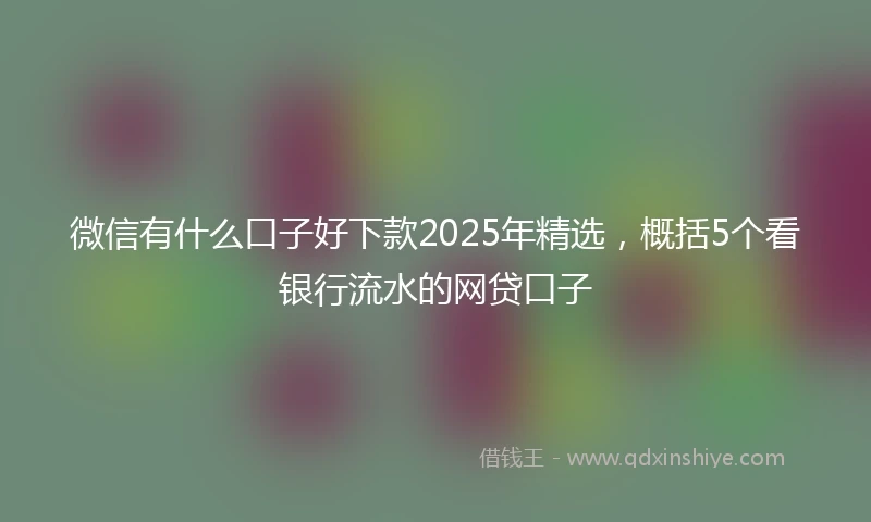 微信有什么口子好下款2025年精选，概括5个看银行流水的网贷口子