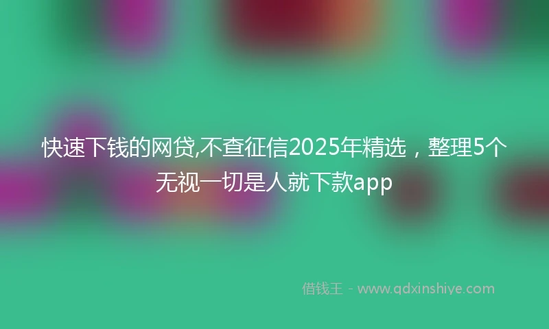 快速下钱的网贷,不查征信2025年精选，整理5个无视一切是人就下款app