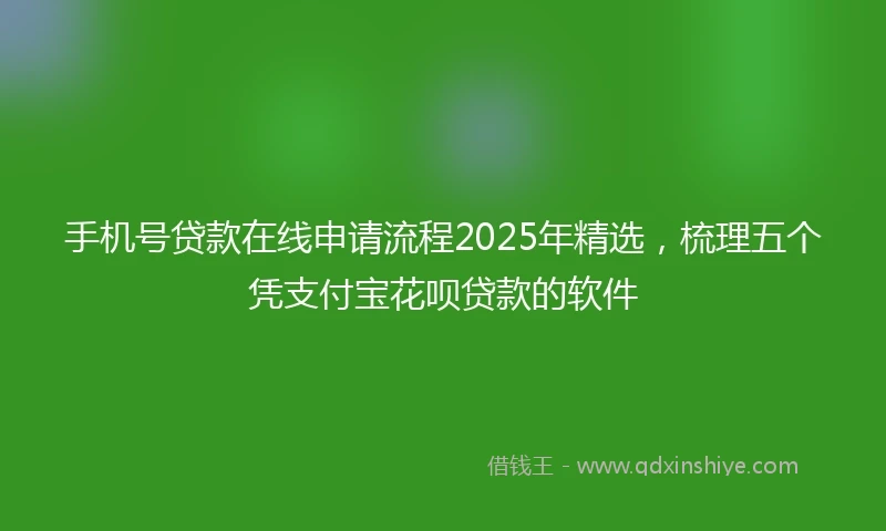 手机号贷款在线申请流程2025年精选，梳理五个凭支付宝花呗贷款的软件