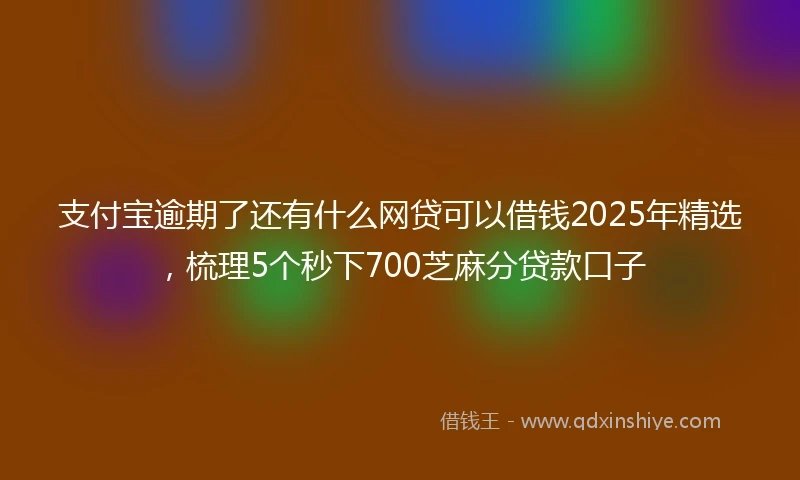 支付宝逾期了还有什么网贷可以借钱2025年精选，梳理5个秒下700芝麻分贷款口子