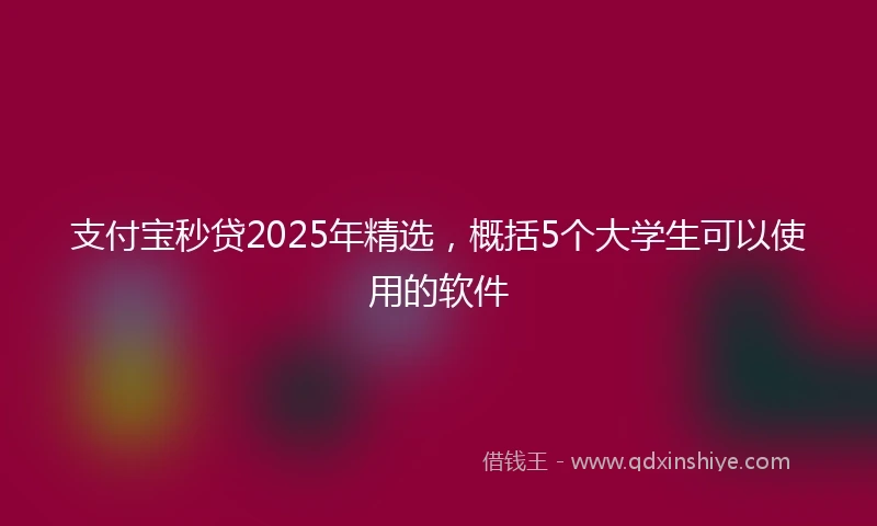 支付宝秒贷2025年精选，概括5个大学生可以使用的软件