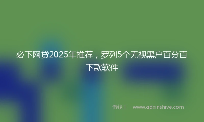 必下网贷2025年推荐，罗列5个无视黑户百分百下款软件