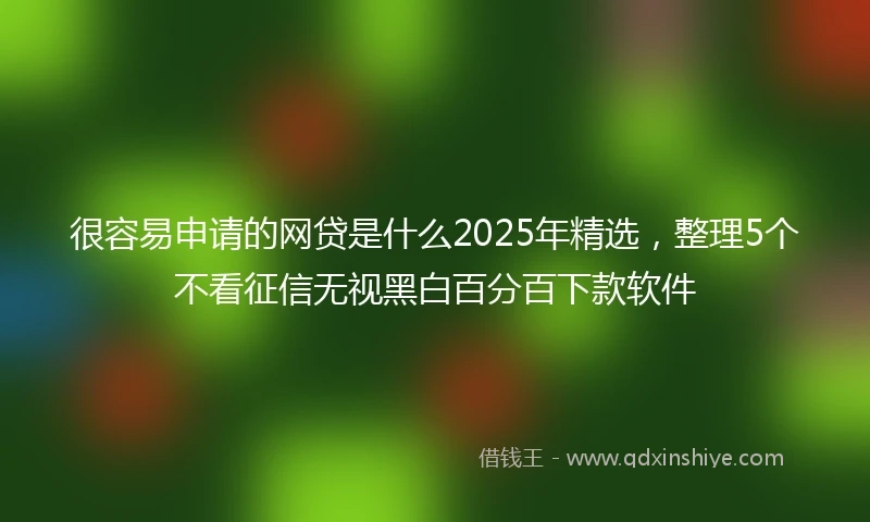 很容易申请的网贷是什么2025年精选，整理5个不看征信无视黑白百分百下款软件
