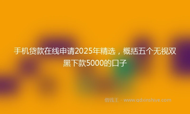 手机贷款在线申请2025年精选，概括五个无视双黑下款5000的口子