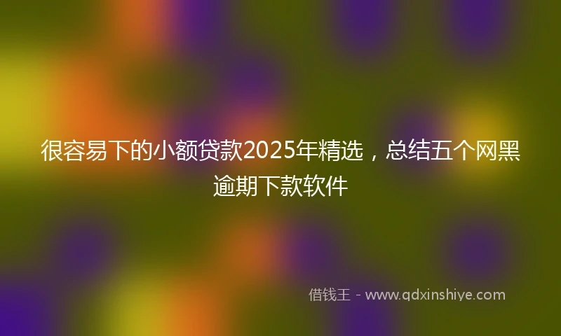 很容易下的小额贷款2025年精选，总结五个网黑逾期下款软件