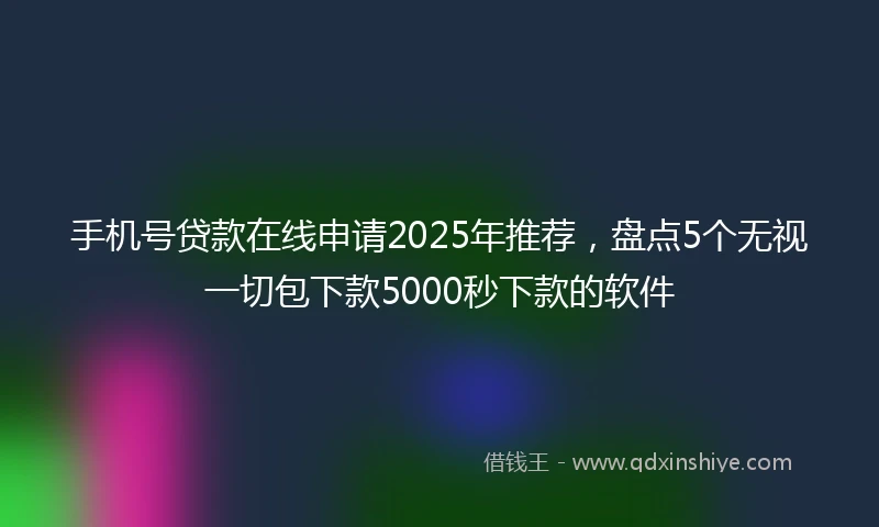 手机号贷款在线申请2025年推荐，盘点5个无视一切包下款5000秒下款的软件