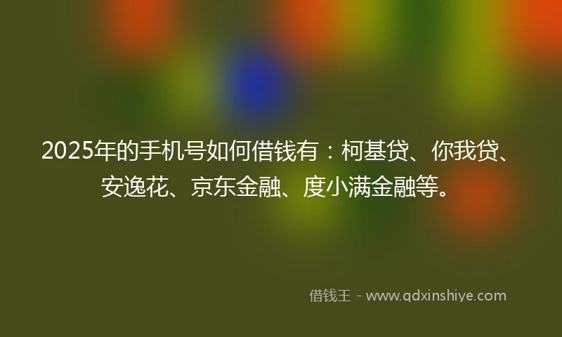 2025年的手机号如何借钱有：柯基贷、你我贷、安逸花、京东金融、度小满金融等。